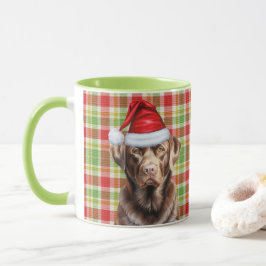 Karierter Schokolade Labrador Hund Lover Weihnacht Tasse