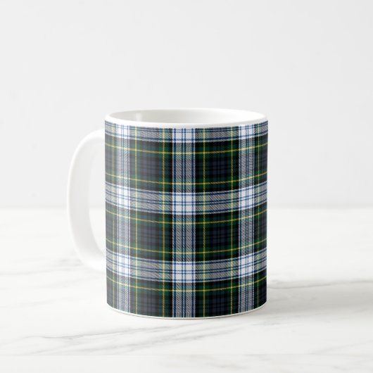 Karierter schottischer Clan Gordon Green White Kar Kaffeetasse (Vorderseite Links)