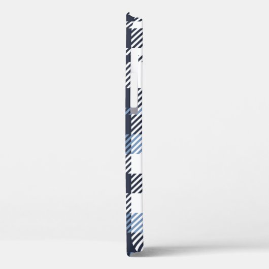 Karierter schottischer Naht in Blau und Weiß Case-Mate iPhone Hülle (Rückseite / Links)