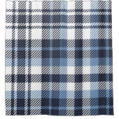 Karierter schottischer Naht in Blau und Weiß Duschvorhang (Vorderseite)