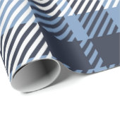 Karierter schottischer Naht in Blau und Weiß Geschenkpapier (Rolleneckpunkt)