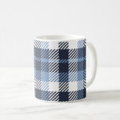 Karierter schottischer Naht in Blau und Weiß Kaffeetasse (VorderseiteRechts)