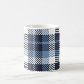 Karierter schottischer Naht in Blau und Weiß Kaffeetasse (Mittel)
