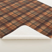Karierter schottischer Orangenschwarz Sherpadecke (3/4)