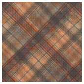 Karierter schottischer Orangenschwarz Stoff (Nahaufnahme)
