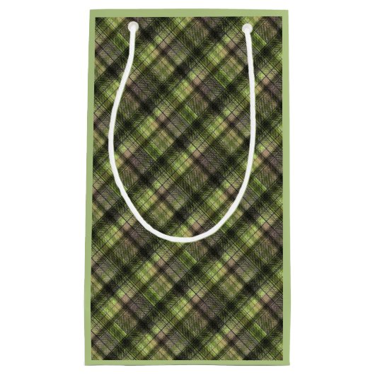 Karierter schottischer Tartgrün-Klassiker Kleine Geschenktüte (Vorderseite)