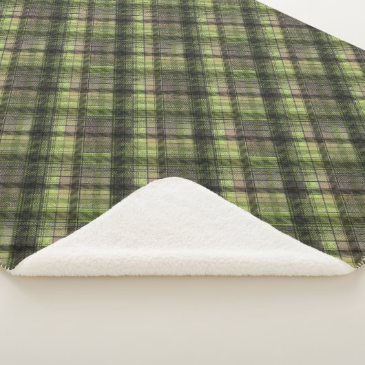 Karierter schottischer Tartgrün-Klassiker Sherpadecke (3/4)