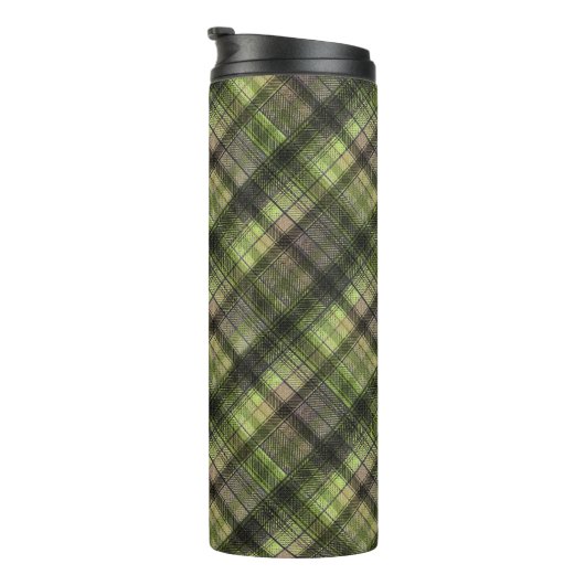 Karierter schottischer Tartgrün-Klassiker Thermosbecher (Nach rechts gedreht)
