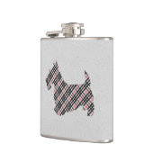 Karierter schottischer Terrier Scotty Hund Flachmann (Links)