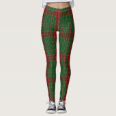 Karierter schottischer Weihnachtsmann Tartan Fraue Leggings (Vorderseite)