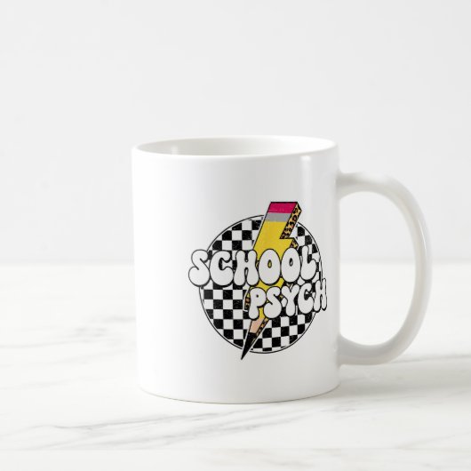 Karierter Schulpsychologe Bleistift Blitz Kaffeetasse (Rechts)