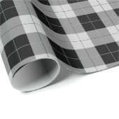 Karierter schwarz-graukarger Picnic-Stil Geschenkpapier (Rolleneckpunkt)