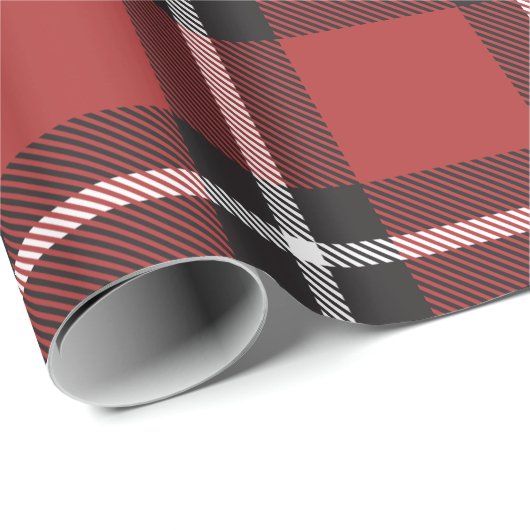 Karierter Schwarz-Rot-Urlaub Geschenkpapier (Rolleneckpunkt)