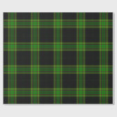 Karierter schwarzer grüner Tartan Geschenkpapier (Flach)
