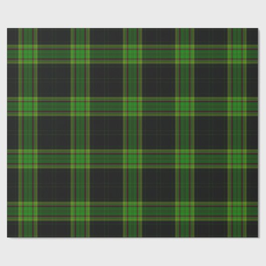 Karierter schwarzer grüner Tartan Geschenkpapier (Flach)