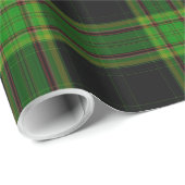 Karierter schwarzer grüner Tartan Geschenkpapier (Rolleneckpunkt)