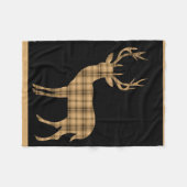 Karierter schwarzer Tan Creme der Fleecedecke (Vorderseite (Horizontal))