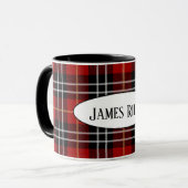 karierter schwarzer und roter Tartan mit Namen Tasse (Vorderseite Links)