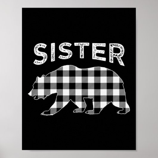 Karierter Sisternbär Christma vom Buffalo Poster (Vorne)