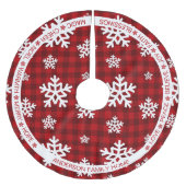 Karierter Snowflake Weihnachten Polyester Weihnachtsbaumdecke (Vorderseite)
