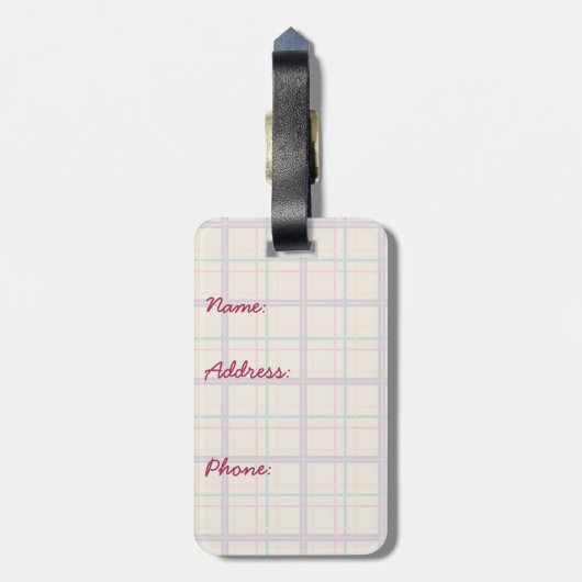 Karierter Sommertag Gepäckanhänger (Rückseite vertikal)