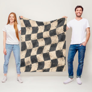 Karierter Speedway-Cozy-Garagenstil Fleecedecke