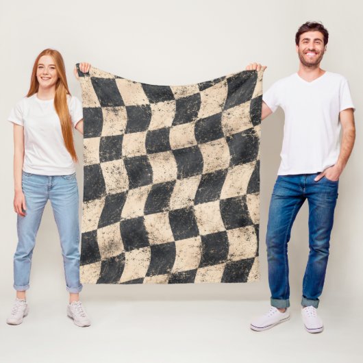 Karierter Speedway-Cozy-Garagenstil Fleecedecke (Beispiel)