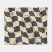 Karierter Speedway-Cozy-Garagenstil Fleecedecke (Vorderseite (Horizontal))