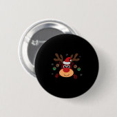 karierter Sprung in den Winterbüffel Button (Vorne & Hinten)
