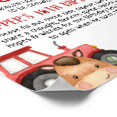 Karierter Stall Traktor Farm Time Kapselzeichen Poster (Ecke)