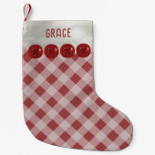 Karierter Strumpf in Rot und Weiß Buffalo Kleiner Weihnachtsstrumpf (Vorderseite)