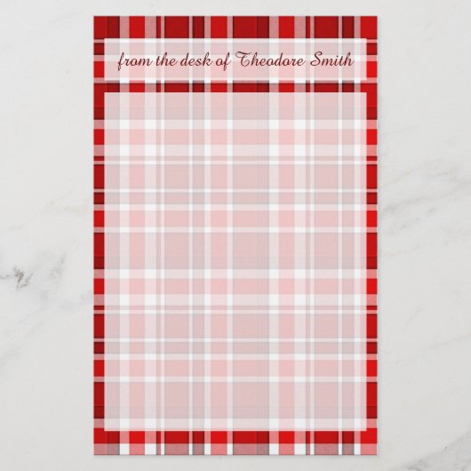 Karierter Tartan Briefpapier (Vorderseite)