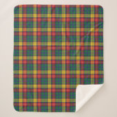 Karierter Tartan Clan Buchanan Red Yellow Green Ka Sherpadecke (Vorderseite)