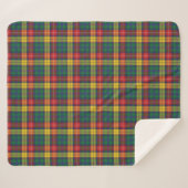 Karierter Tartan Clan Buchanan Red Yellow Green Ka Sherpadecke (Vorderseite (Horizontal))