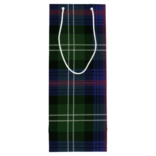Karierter Tartan Clan Sutherland Green Karo Geschenktüte Für Weinflaschen (Rückseite)