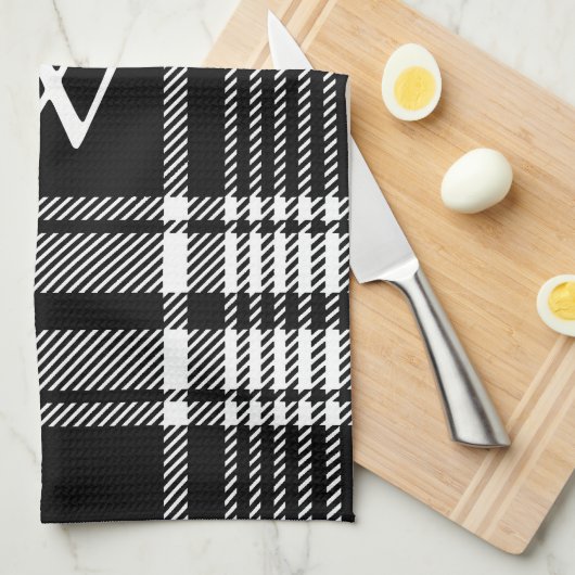 Karierter Tartan Geschirrtuch (Viertel Falte)