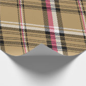 karierter Tartan in hellrosa Geschenkpapier (Ecke)
