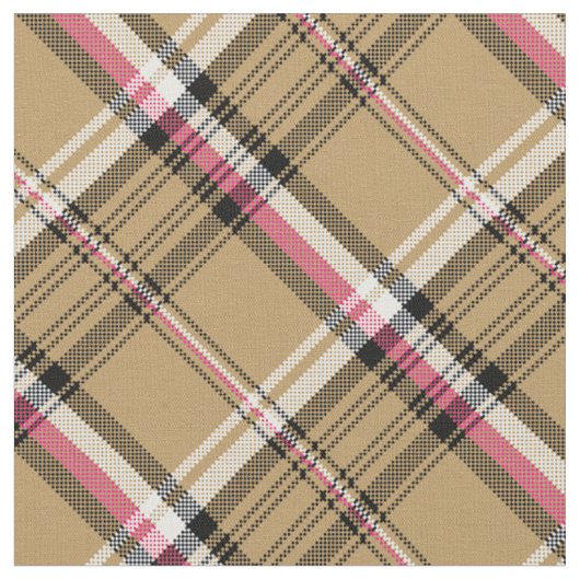 karierter Tartan in hellrosa Stoff (Nahaufnahme)