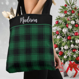 Karierter Tartan mit Grün und Schwarz Tasche