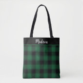 Karierter Tartan mit Grün und Schwarz Tasche (Vorderseite)