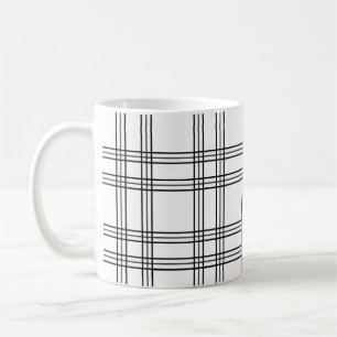 Karierter Tartan mit schwarzen Linien Kaffeetasse