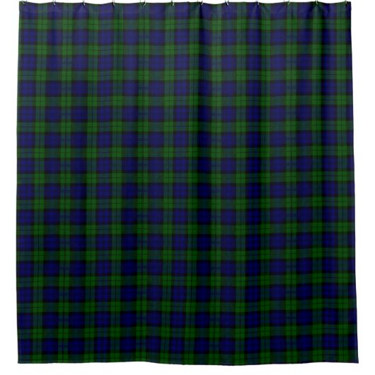 Karierter Tartan mit traditioneller Schwarzer Uhr Duschvorhang (Vorderseite)