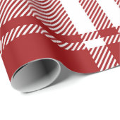 Karierter Tartan Red White Holiday Modern Weihnach Geschenkpapier (Rolleneckpunkt)
