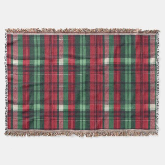 Karierter Tartan, traditioneller Rotgrüner Tartan Decke (Vorderseite)