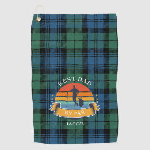 Karierter Tartan Väter Tag Bester Vater nach Maß Golfhandtuch