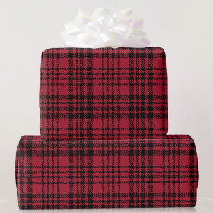 Karierter Tartan-Weihnachtskalender von Rot und Sc Geschenkpapier