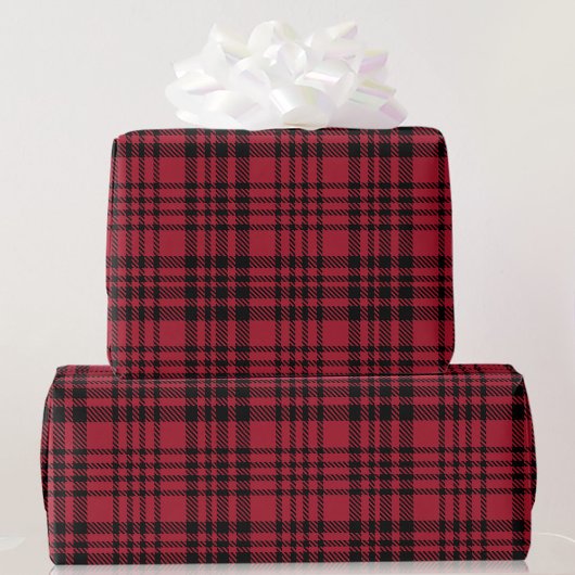 Karierter Tartan-Weihnachtskalender von Rot und Sc Geschenkpapier