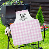 Karierter Text Weiß und Rosa Buffalo Schürze