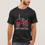Karierter Traktor Weihnachten Pajama Coole Landwir T-Shirt (Vorderseite)