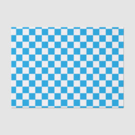 Karierter Türkis und Weiß Seidenpapier